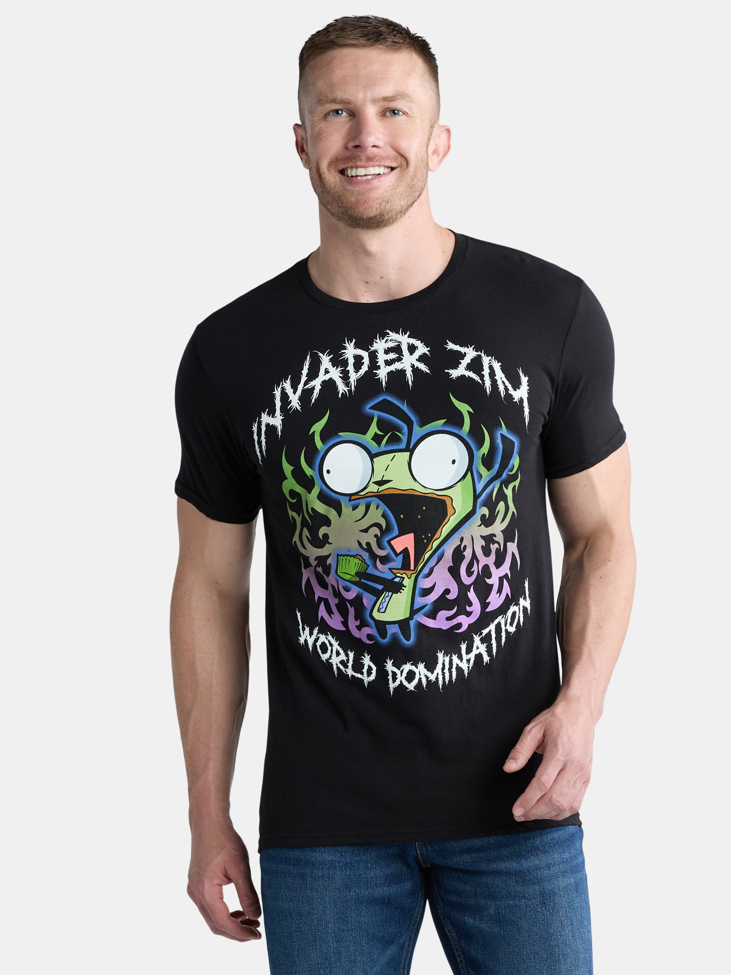 Invader Zim Men's and Big Men's Graphic Cotton Tee with Short Sleeves, Sizes S-3XL