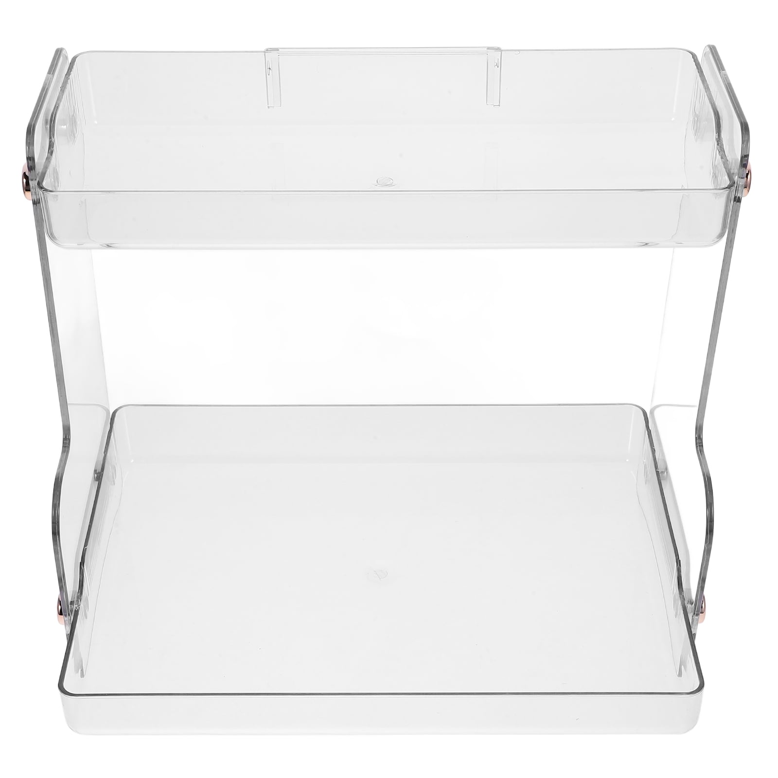 WHAMVOX Large Transparent Vanity Top Organizer Shelf for Bathroom Countertop Storage and Organization