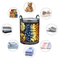 thumbnail image 4 of Balery Halloween Fruit Platter Cesta de ropa redonda con asas, impermeable, independiente, para ropa, juguetes, dormitorio y familia-Small, 4 of 6