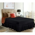 thumbnail image 2 of RUseeN Wrap Around Bed Skirts for King Beds 15" Drop, Black Adjustable Elastic Dust Ruffles Easy Fit Wrinkle & Fade Resistant Silky Luxurious Fabric Machine Washable, 2 of 6