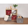 thumbnail image 5 of Covermates Keepsakes - Cube Storage Bin - Heavy Duty Material - ID Window - Pull Handles - Indoor Storage, Scarlett Red, 5 of 6