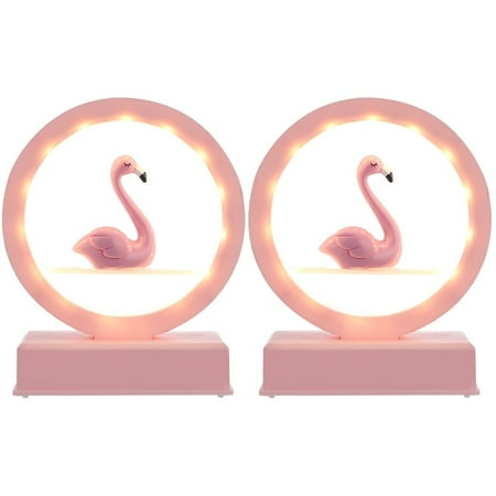 

2 pcs Graduation Gift Music Flamingo Night Light Adornment with No Battery