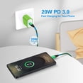 thumbnail image 2 of 2 Pack 20W PD Fast Wall Charger Station with 6FT Braided USB-C to C Cables, Phone Charger Compatible with iPhone 17/16/15 Pro Max iPad Pro Galaxy S26 Android, Green, 2 of 7