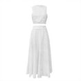 thumbnail image 2 of Hvot&aat Women's 2 Piece Eyelet Skirt Set Sexy Sleeveless Hollow Out Lace Tank Top Maxi Skirt Outfits Nightclub Party Dress, 2 of 3
