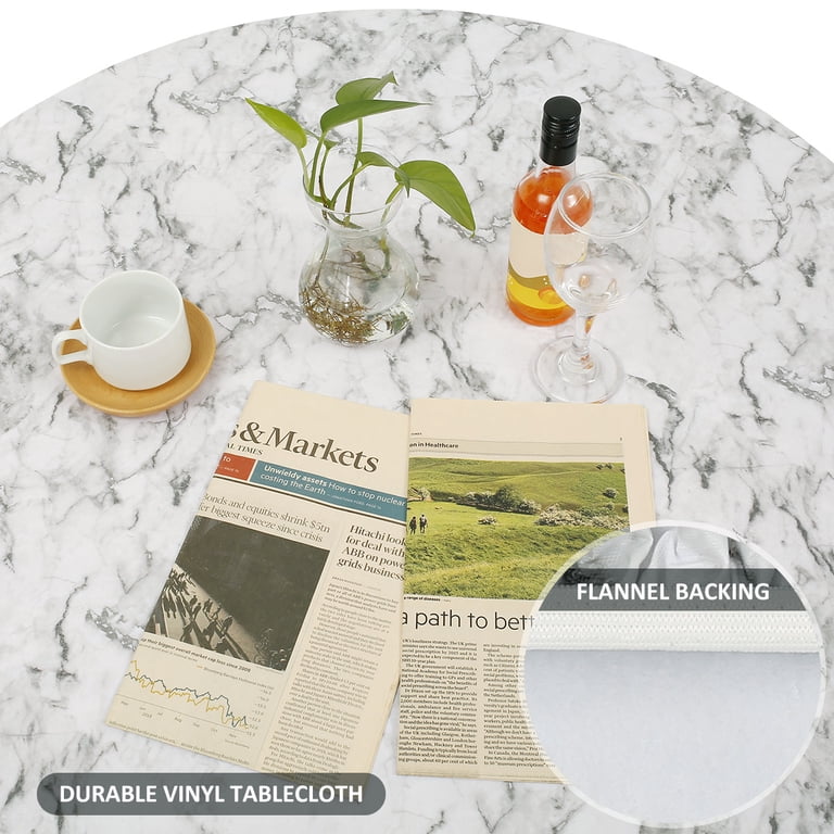 Jetcloudlive Marble Pattern Round Fitted Tablecloth photo 3
