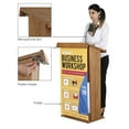 thumbnail image 2 of M&T Displays Plywood Stand up, Floor-Standing Podium, Lectern with Poster Fast, Shelf and Microphone Slot, 45 inch Height (Dark Wood), 2 of 3