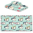 thumbnail image 2 of SKYSONIC 3 Pack Towel Cute Penguins Cotton Bath Towel Set (1 Bath Towel, 1 Hand Towel, 1 Washcloth) for Bathroom, Super Soft and Quick Dry Towels, 2 of 7