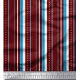 thumbnail image 1 of Soimoi Red Rayon Crepe Fabric Dot & Stripe Print Fabric by Yard 46 Inch Wide, 1 of 5