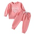 thumbnail image 1 of Gibobby Conjunto de Sudadera y Leggings de Lana Conjunto para niñas pequeñas, Tops y pantalones con estampado de manga larga, 2 uds, ropa para otoño e invierno(Rojo,3-6 Meses), 1 of 5
