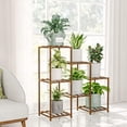 thumbnail image 7 of Behome Plant Stand Indoor, Wood Plant Shelf with 3 Tier Ladder & 7 Pots, Corner Plant Stand, Tall Plant Holder for Living Room & Balcony, Home Decor, 7 of 7