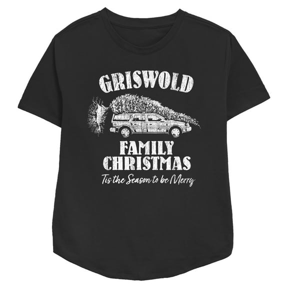Womens National Lampoon's Christmas Vacation Griswold Distressed Logo T Shirt