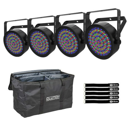 Chauvet DJ SlimPAR 64 RGBA ILS Compact Quad-Color LED Par Wash Light 4-Pack with Bag Package