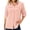 #5070 Pink, variant on POENTAB Womens V Neck 3/4 Sleeve Tops Casual Dressy Blouse Loose Fit Curved Hem Tunic Tees Hollow Out Shirts White