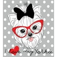 thumbnail image 3 of Ambesonne Yorkie Duvet Cover Sets, Nerd Glasses Love Heart, 2-Twin, Black White Red, 3 of 4