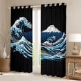 thumbnail image 2 of Castle Fairy Waves Blackout Curtains Set of 2 (52x84 Each),Mount Fuji Window Curtains, 2 of 6