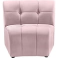 thumbnail image 1 of Meridian Furniture Limitless Fauteuil Modulaire en Velours Rose, 1 of 7