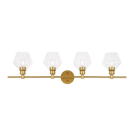 Lighthouse Brass Sconce - Gene 4 light Brass and Clear glass Wall sconce