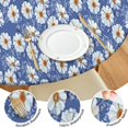 thumbnail image 4 of Blue Daisy Flower Pattern Round Fitted Tablecloth with Elastic Edge,Dining Table Cover Waterproof,Outdoor Round Tablecloth for Camping,Dining,Indoor and Outdoor, 4 of 7