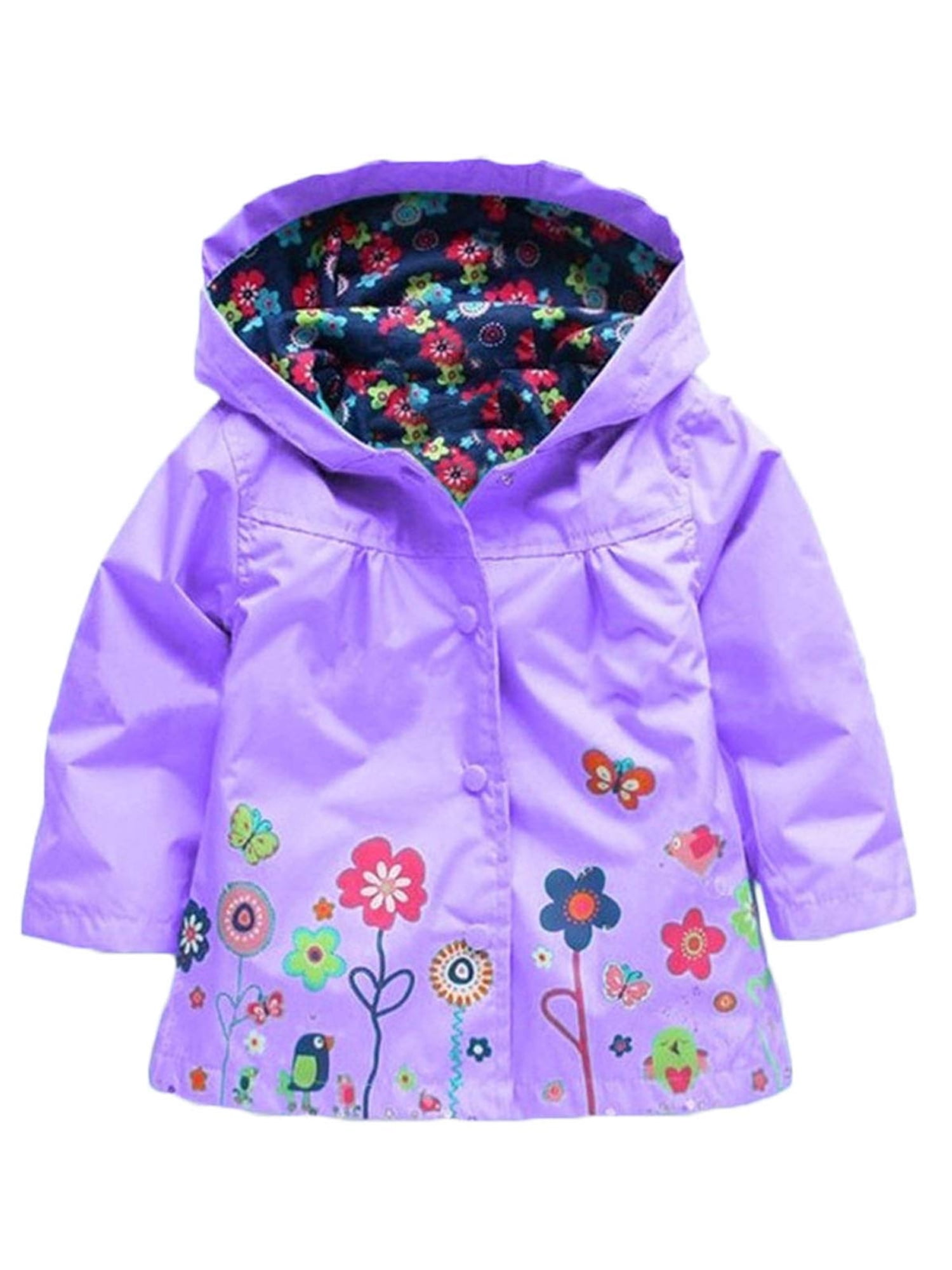 Meihuida Cute Kids Children Girls New Flowers Hooded Waterproof