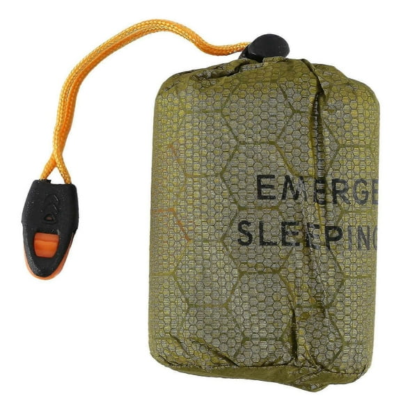 Emergency Sleeping Bag Bivy Sack With Whistle Outdoor Survival Sleeping Bag Thermal Blanket For Cam