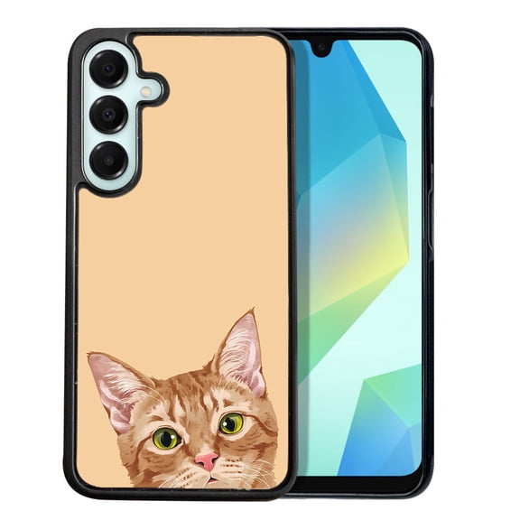 WIRESTER Shockproof Soft Rubber Cover Case for Samsung Galaxy A16 5G 6.7", Animal Orange Tabby Kitten Cat On Sunset Background