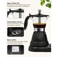 thumbnail image 6 of Espresso Maker with Milk Frother Electric Moka Pot 2-in-1 Espress Machine Aluminium One-Touch Operation Milk Froth Fine and Dense Black 110V, 6 of 9