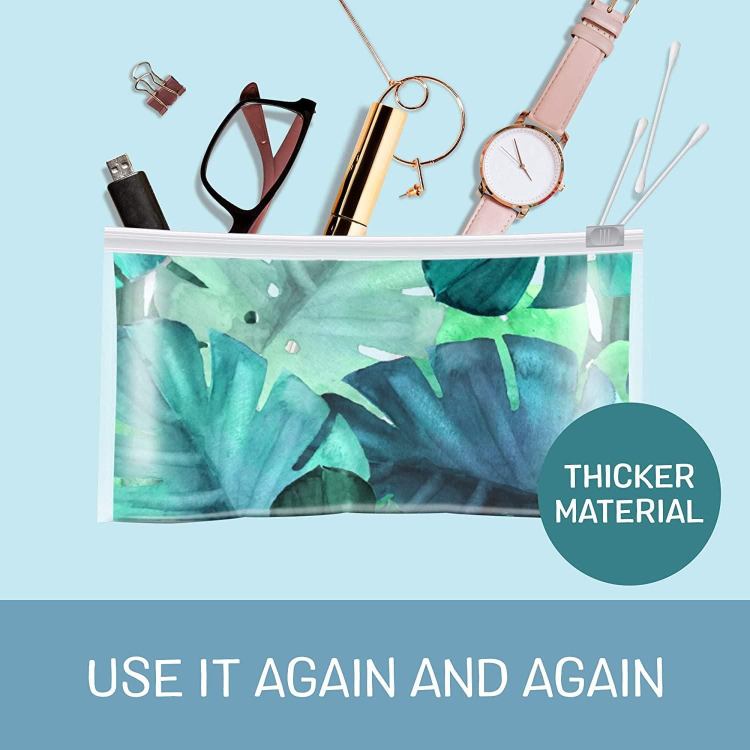 Ziploc Sacs réutilisables pour voyages, maquillage et accessoires, Idéals pour l'organisation à l'école ou à la maison, Collection bohème, Pour articles minces, Emballage de 5 Collection bohème