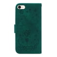thumbnail image 5 of Allytechgroup iPhone SE 2022 Case, iPhone SE 2020 Case, iPhone 7 8 Case, Flip Flower Embossed Hand Wrist Stand Protective Cards Holder Wallet Case Cover for Apple iPhone 7 8 SE 3rd 2nd Gen, Green, 5 of 8