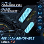 COSWHEEL GT20 Pro 3000W Electric Bike for Adults, 40AH Ebike with 48V Removable Dual Battery, 7-Speed, 20 x 4.0 Fat Tire