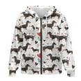 thumbnail image 4 of Renewold Dachshund Dog Love White Womens Oversized Zip Up Hoodies Fashion Hooded Pullover Jackets Sweatshirts Long Sleeve Y2K Hoodies Fleece Sweaters Hooded Cardigan Fall Winter Clothes, XS, 4 of 7