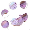 thumbnail image 4 of Quealent Girls Toddler/Little Kid Jada Dress Mary Jane Pumps Bow Low Heels Party Wedding Princess Shoes Purple for Size 13.5, 4 of 7