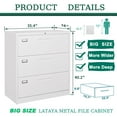 thumbnail image 5 of Fesbos 3 Drawer File Cabinets with Lock,Metal Lateral Filing Cabinets for Home Office Organization Hanging Storage Letter/Legal/F4/A4(Assembly Required), 5 of 9