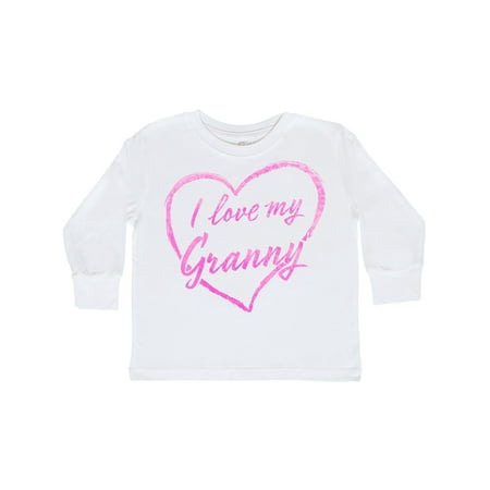 

Inktastic I Love My Granny in Pink Chalk Heart Gift Toddler Boy or Toddler Girl Long Sleeve T-Shirt