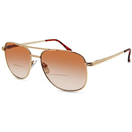 In Style Eyes Chillin' Aviator Bifocal Sunglasses Gold 3.25 - Walmart.com