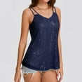thumbnail image 4 of Sequin Tops for Women V Neck Tank Tops Sparkly Club Night Concert Outfits, 4 of 6