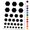 Black, variant on Polygon Solid Water Resistant Temporary Tattoo Set Fake Body Art Collection - Orange