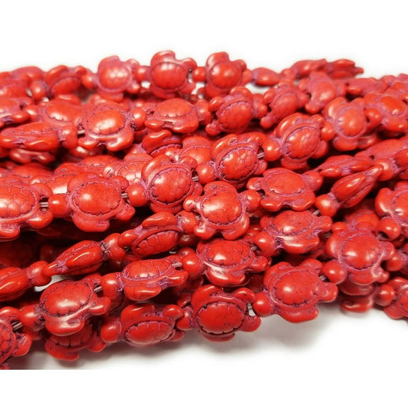 13x17mm 23 Beads Multi-Color Howlite Carved Swimming Sea Turtle Beads For Jewelry Making