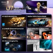 Hisense 85 U7 Mini-LED ULED 4K UHD Smart Google TV (85U7SG, 2026 Model) - Hi - QLED MiniLED , Native 165Hz, VRR 330, HDR10+, Dolby Vision, IMAX Enhanced, Anti-Reflection & Glare-Free