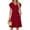 Wine Red, variant on Fantaslook Women Summer Dresses V Neck Ruffle Sleeve Casual Flowy Sundresses Button Floral Midi Dress with Pockets