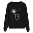 thumbnail image 5 of MSJUHEG Sweaters for Women Womens Sweaters Hoodies for Women Long Sleeve Shirts for Women's Fashion Print Long-sleeved Hooded Sweatshirt Casual Blouse Pullover Black L, 5 of 6