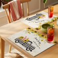 thumbnail image 4 of Cute Pig Placemats Set of 8 County Sunflowers Truck Farmhouse Black White Plaid Place Mats Indoor Wipeable Table Mats Washable Dining Table Placemats for Kitchen Holiday Party Home Decor 13x19 Inch, 4 of 9
