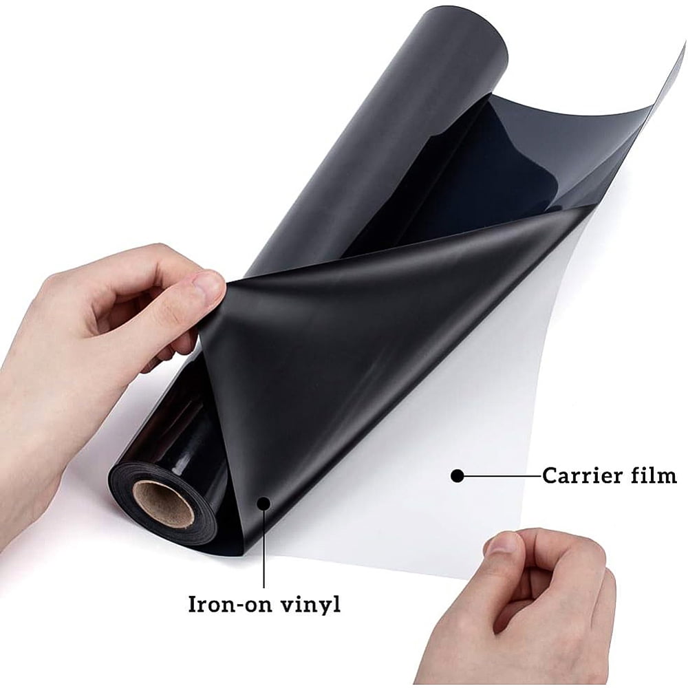 1 Roll Heat Transfer Vinyl Sheets Iron On Vinyl for T-Shirt Clothes Fabric Decoration Black 30cm about 5m/roll