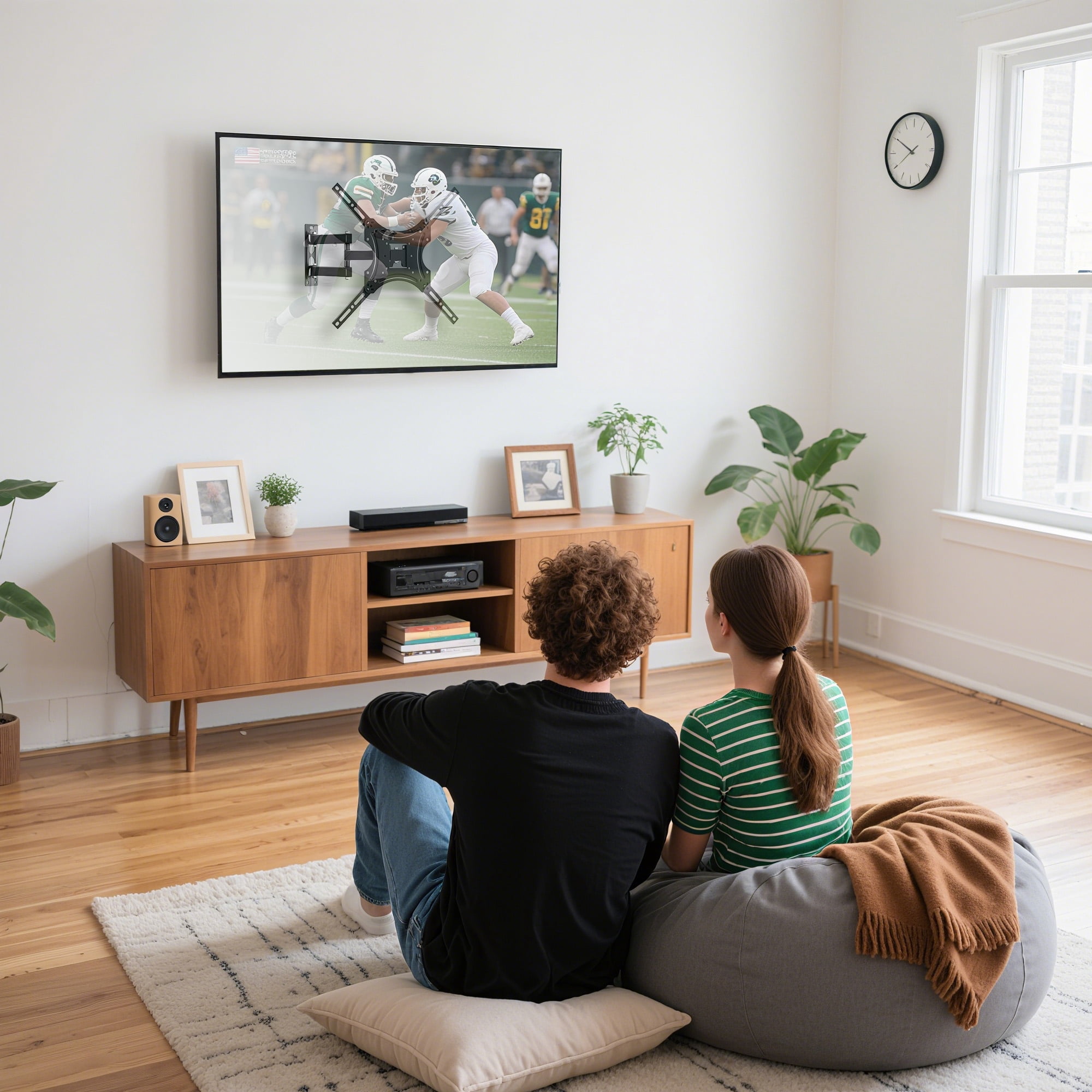 Scootworks Full Motion TV Wall Mount for 23-55 inch TVs Swivel Tilt Extend Retract, Holds up to 48 lbs, Max VESA 400x400mm