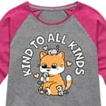 thumbnail image 3 of Instant Message - Kawaii - Be Kind to All Kinds - Toddler & Youth Girls Raglan Graphic T-Shirt, 3 of 5