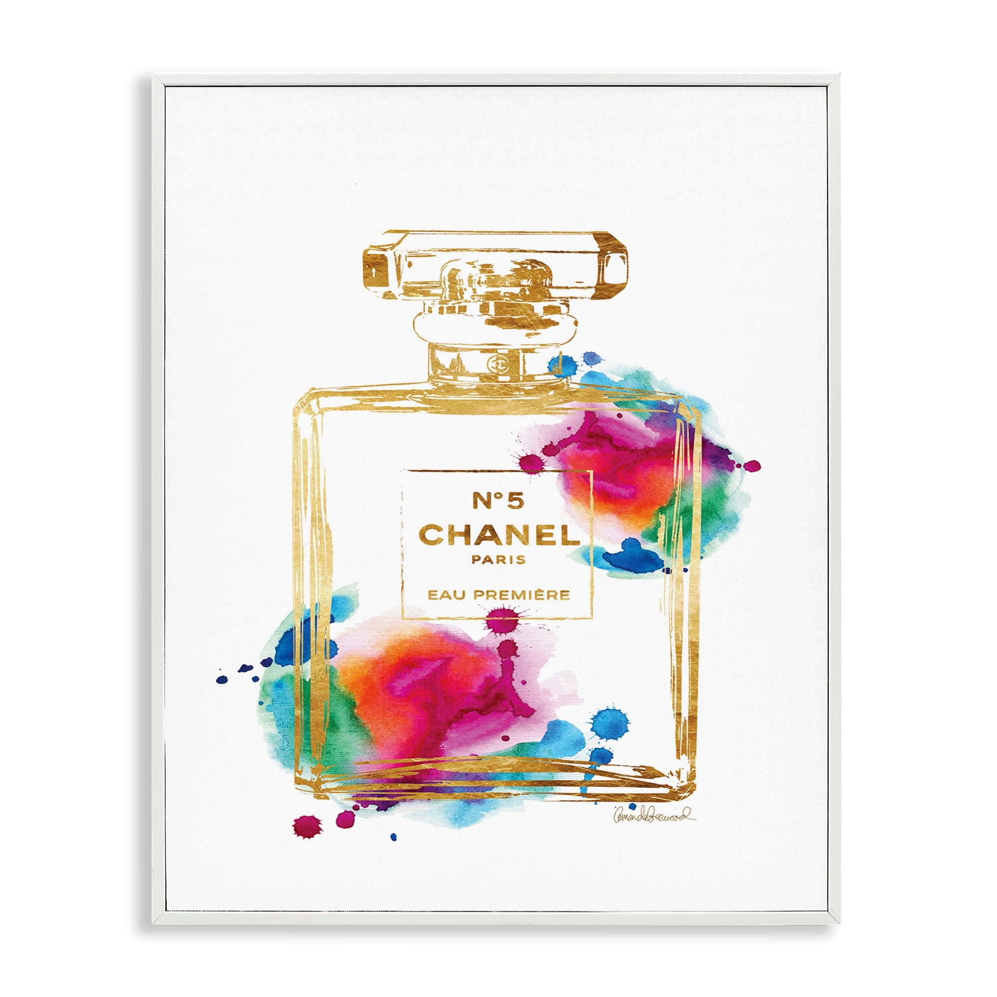 Stupell Industries Fashion Perfume Gold Rainbow Graphic Art Framed Art Print Wall Art, 24x30, By Amanda Greenwood