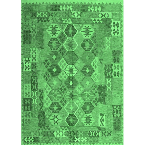 Ahgly Company Indoor Rectangle Southwestern Emerald Green Country Area Rugs, 2' x 5'