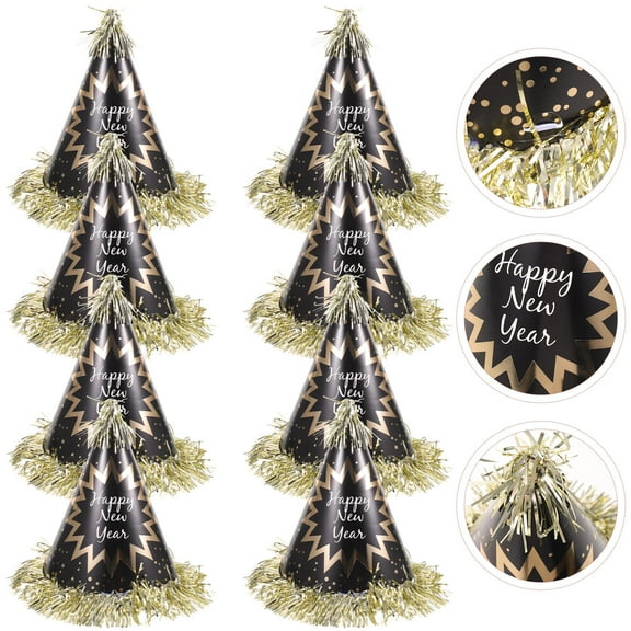 HONITANO 8Pcs Festive Hats for New Year Party Supplies in with Cardstock Material