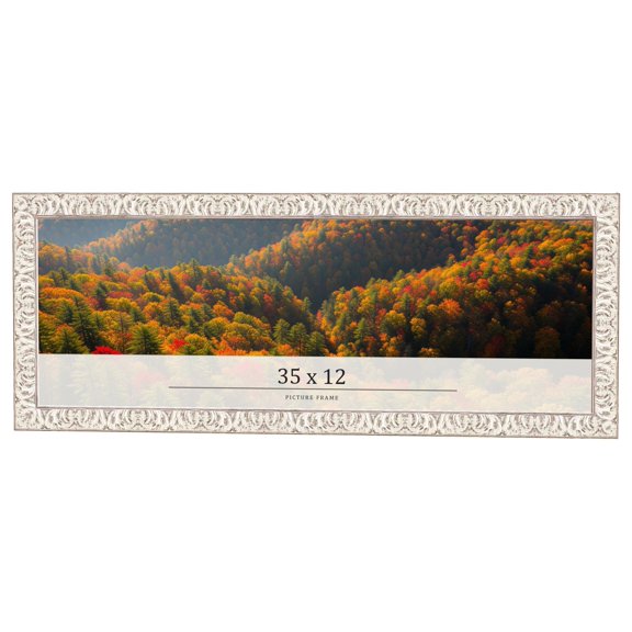 35x12 Frame White Real Wood Picture Frame Width 1.5 inches | Interior Frame Depth 0.5 inches |