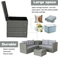 thumbnail image 3 of Segmart 4 Piece Rattan Wicker Patio Furniture, Outdoor Conversation Set with Storage Ottoman, All-Weather Rectangle Patio Sofa Wicker Set with Cushions for Backyard Garden Pool, 3 of 12