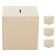 thumbnail image 1 of 4pcs Unfinished Wooden Piggy Banks Kids DIY Coin Banks lovely Change Containers, 1 of 1